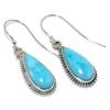 Natural Republic Larimar Gemstone Handmade 925 Solid Silver Earring 1.50" D1v25