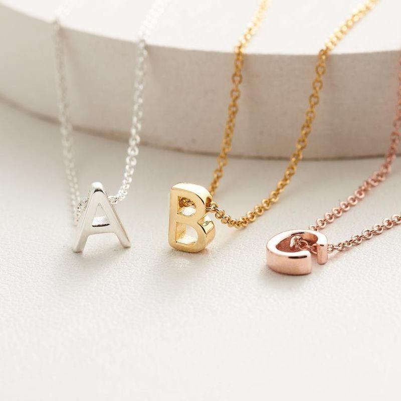 CARLIDANA High Polished Stainless Steel 14K Gold PVD Plated DIY 26 Letter Alphabet Initial Charm Pendant Accessories Jewelry