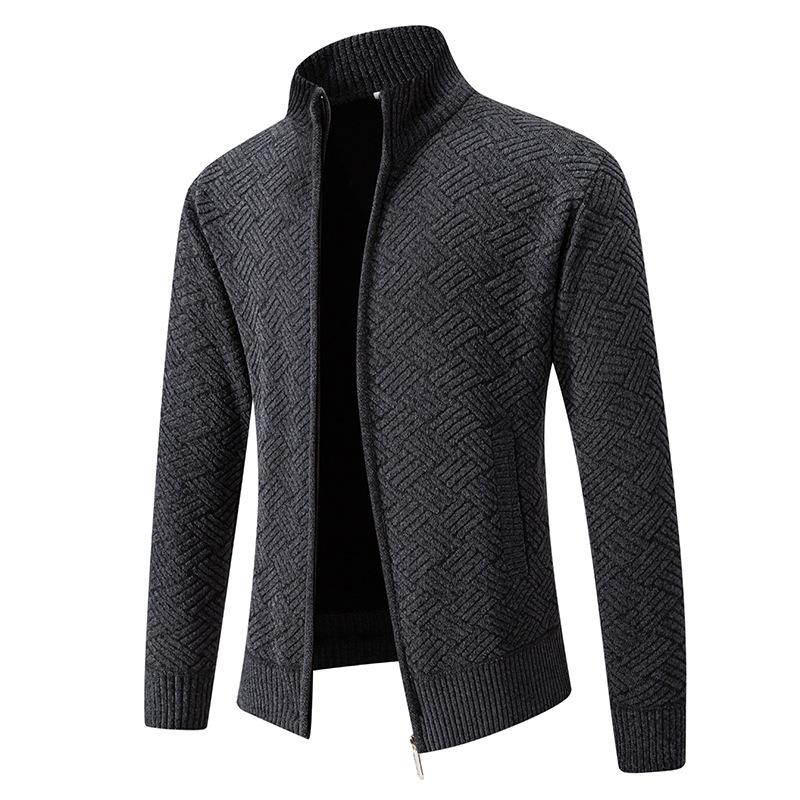 2025 Autumn and Winter New Men's Fashionable Casual Stand-up Collar Sweater Coat Jacket