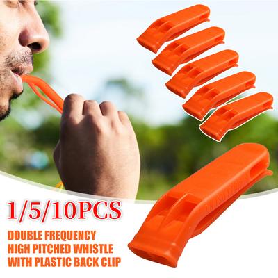 1/5/10pcs Safety Whistles Multifunction Outdoor Emergency Whistle Double Pipe Rescue Whistle Plastic for Outdoor Sports
