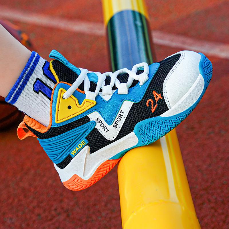 Jungenschuhe Kinder-Basketballschuhe Frühling und Sommer neue professionelle Trainings-Sneaker für mittlere und ältere Kinder Rutschfest stoßdämpfend s