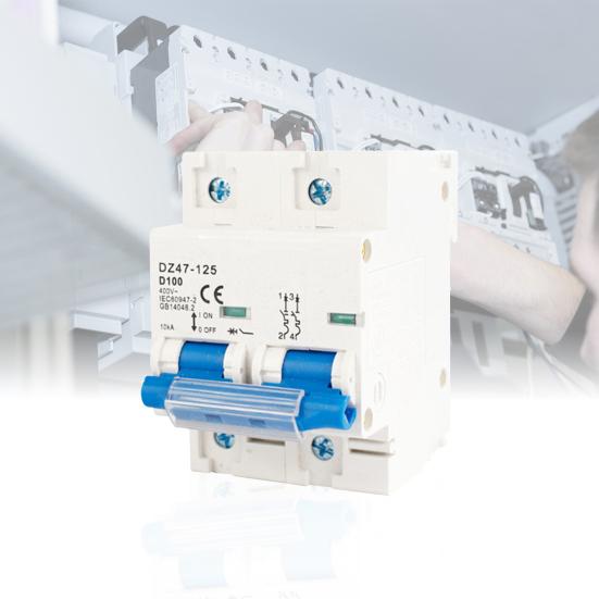 

DZ47-125 2P 80A/100A/125A Воздушный выключатель с высоким разрывом цепи Бытовой автоматический выключатель