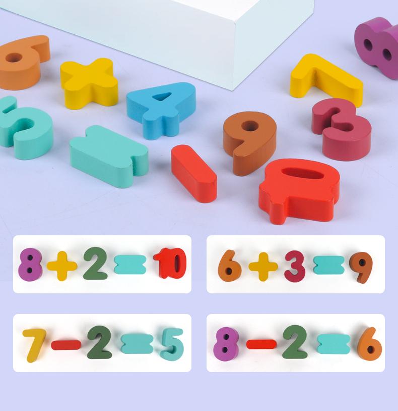 Kids Montessori Educational Wooden Math Toys Children Busy Board Count Shape Colors Match Fishing Puzzle Learning Toys Gifts