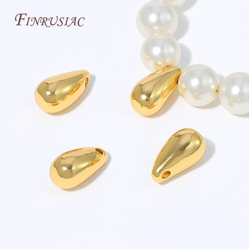 18K Gold Plated Teardrop Pendant Charm,Smooth Water Drop Pendant For DIY Necklace Jewelry Making Supplies Accessories