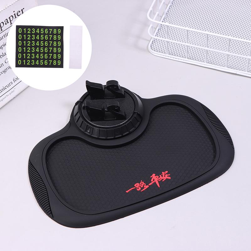 Biltelefonholder Pad Matte Med Parkeringsnummerplate Auto Dashbordpute Bil Dashbordorganisator