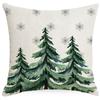 Christmas Linen Throw Pillow Cover Christmas Tree Snowflake Holiday Home Decor Gift Sofa Cushion Cushion Cover