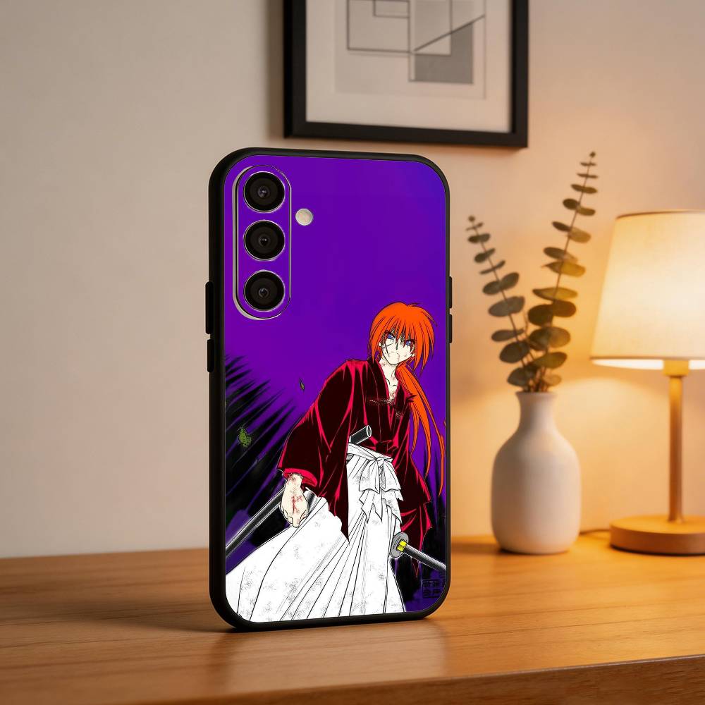 Coque de téléphone Anime R-Rurouni Kenshin Pour Samsung A73,72,71,A52,51,40,41,A22,A32,31,A13, Coque Noire Souple