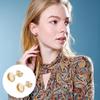 UNICRAFTALE 100pcs 18K Gold Plated Blanks Stud Earring 6mm Round Cabochon Earring Bezels Trays Post Stainless Steel Earring Studs Stud Findings with