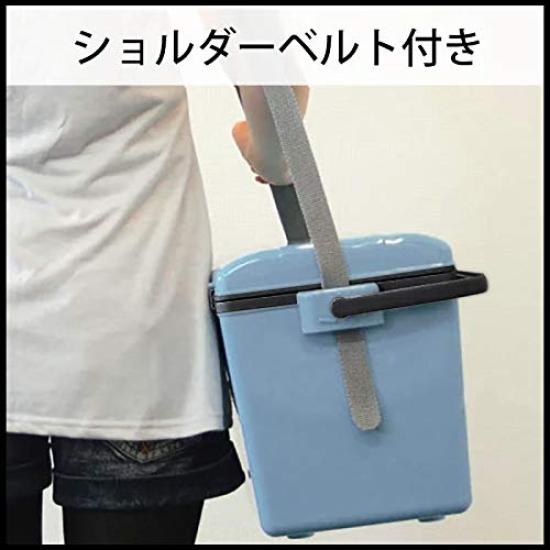 Sanka Vancereno Open Cooler Ash Blue Removable Lid for Easy Made in Fishing Cooler for Fishing and Camping W x 30cm D x 32cm One-Push Box, (Glossy