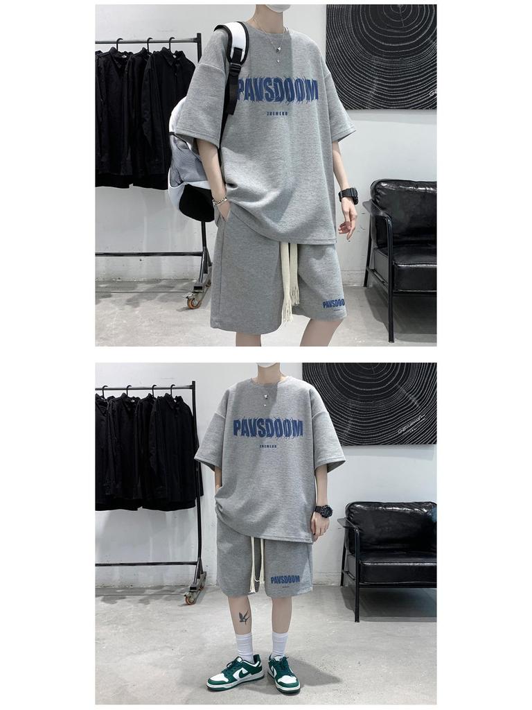 Teen Summer Fashion Suit: T-Shirt and Shorts Set for 12-15 Year Old Boys