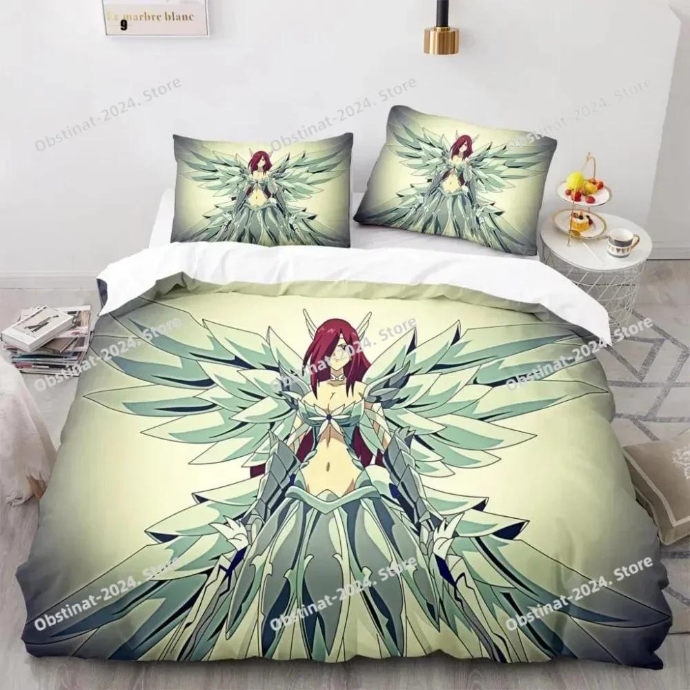 3D Fairy Tail Natsu Anime Bedding Set Printed Single Comforter Quilt Bed Cover Duvet Cover Pillow Case 3 Pieces Kids Adult Size