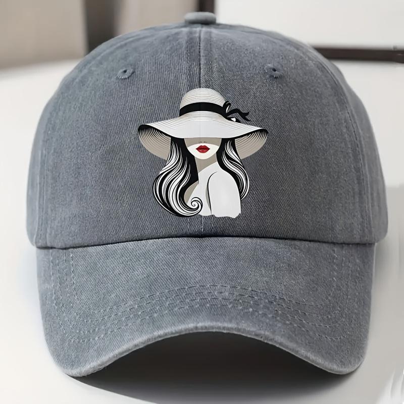 1pc Elegant Baseball Cap - Retro Women's Face Silhouette, Lightweight Sun Hat for Women & Men, Everyday & Formal Events