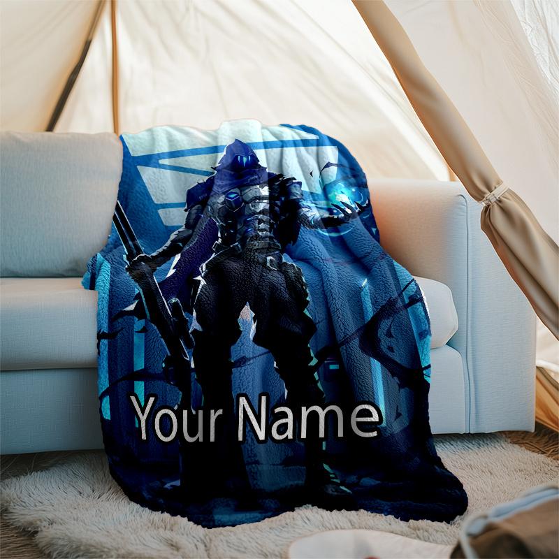 Custom Name Valorant Theme Printed Blanket - Perfect for Couch, Bed, Travel & Outdoor Use | Machine Washable, Cozy & Durable.