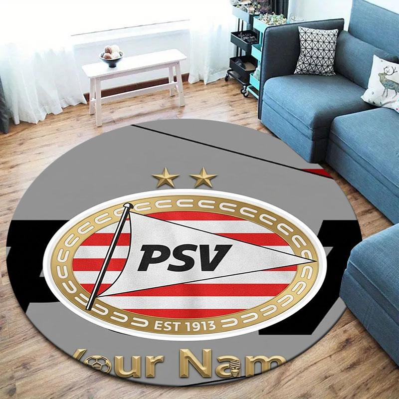 Philips Sport Vereniging Custom Name Round Area Rug,Carpet Rug for Living Room Bedroom Sofa Playroom Decor,Non-slip Floor Mat