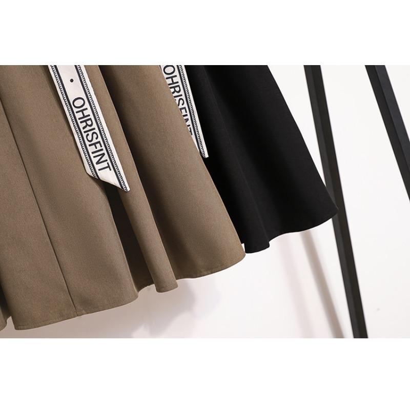 DIMANAF 2025 Nowe Wiosna Lato Damskie Długie Spódnice Plus Size Wysoki Stan Vintage Elastyczne Eleganckie Plisowane Spódnice Luźne