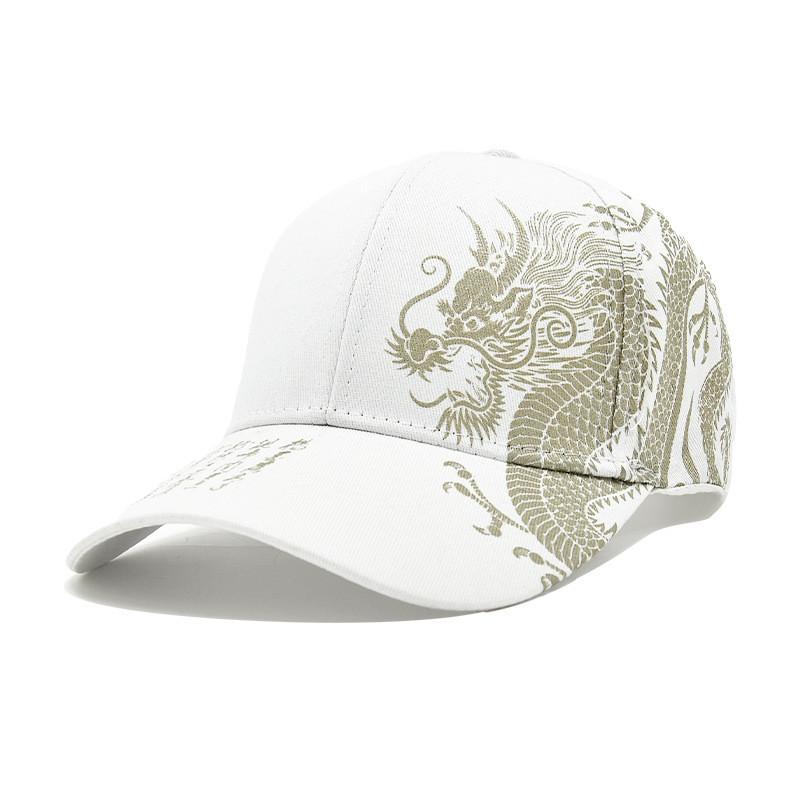 

Бейсбольная кепка с рисунком дракона, защита от солнца, для улицы, легкая, унисекс, хлопок белый