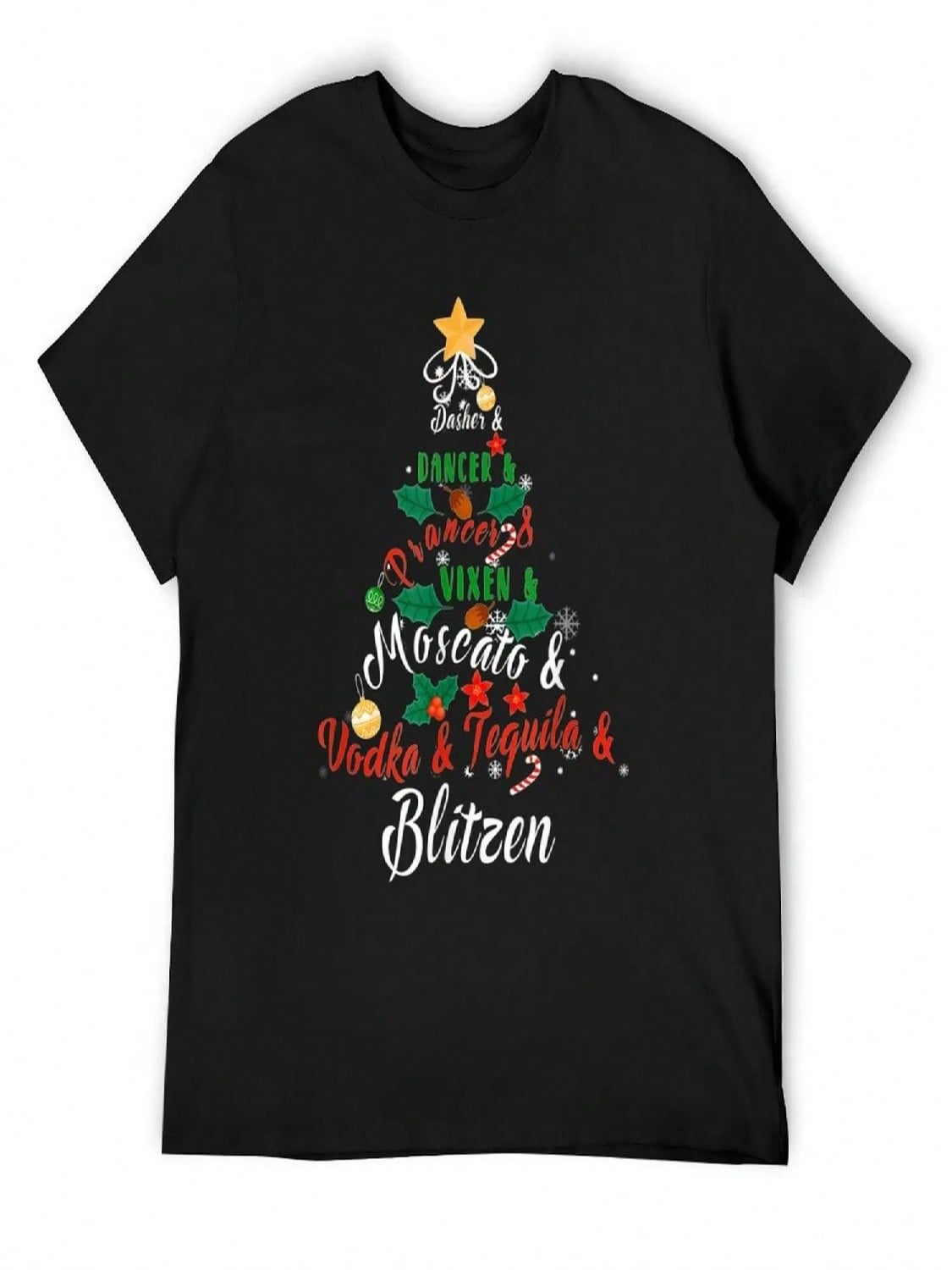 Dasher Dancer Prancer Vixen Moscato Vodka Tequila Blitzen T-Shirt Shirts Graphic Tees Custom Shirt Tee Shirts For unisex S разноцветный