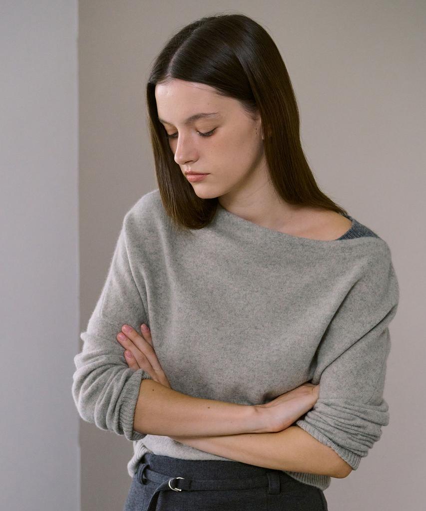 AHWE Cashmere Wool Blend Drop Shoulder Knit_Oatmeal