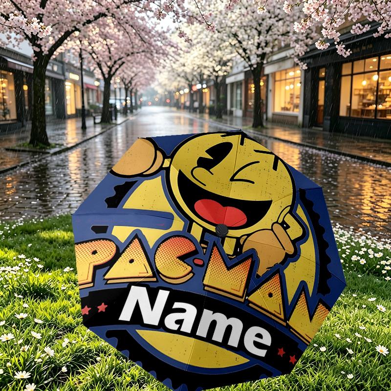 Custom Name Personalized PAC Print Umbrella, Auto Open Close, 8‑Rib Sturdy Frame, Commute Camping Hiking Use, Birthday Gift