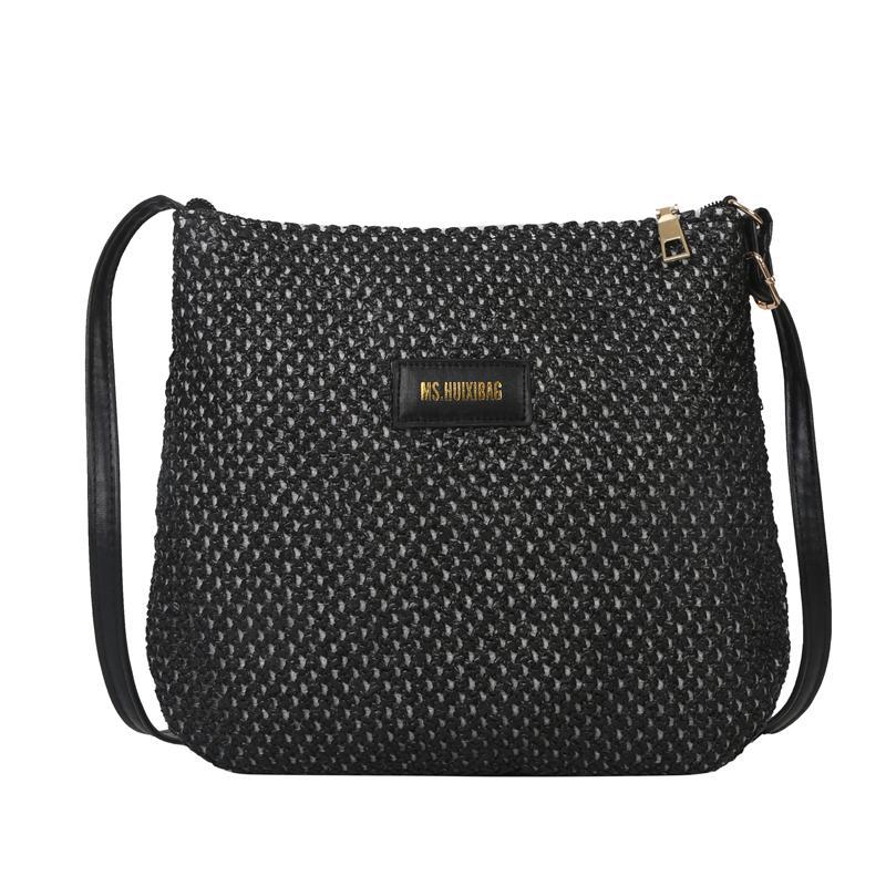 Ladies Fashion Summer Straw Crossbody Bag Women Beach Holiday Shopping Woven Shoulder Handbag Messenger Purses for Women Bags