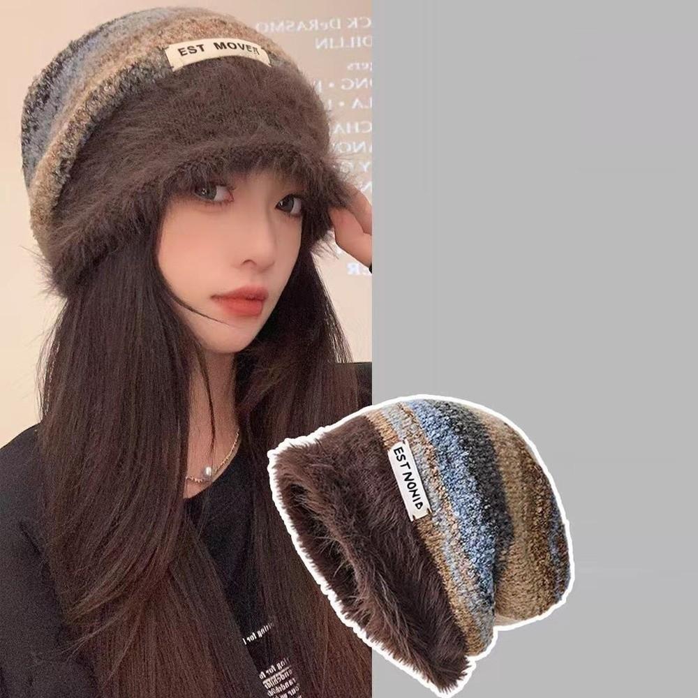 Windproof Knitted Hat Cold Proof Ear Protection Hat New Pullover Cap  Autumn Winter