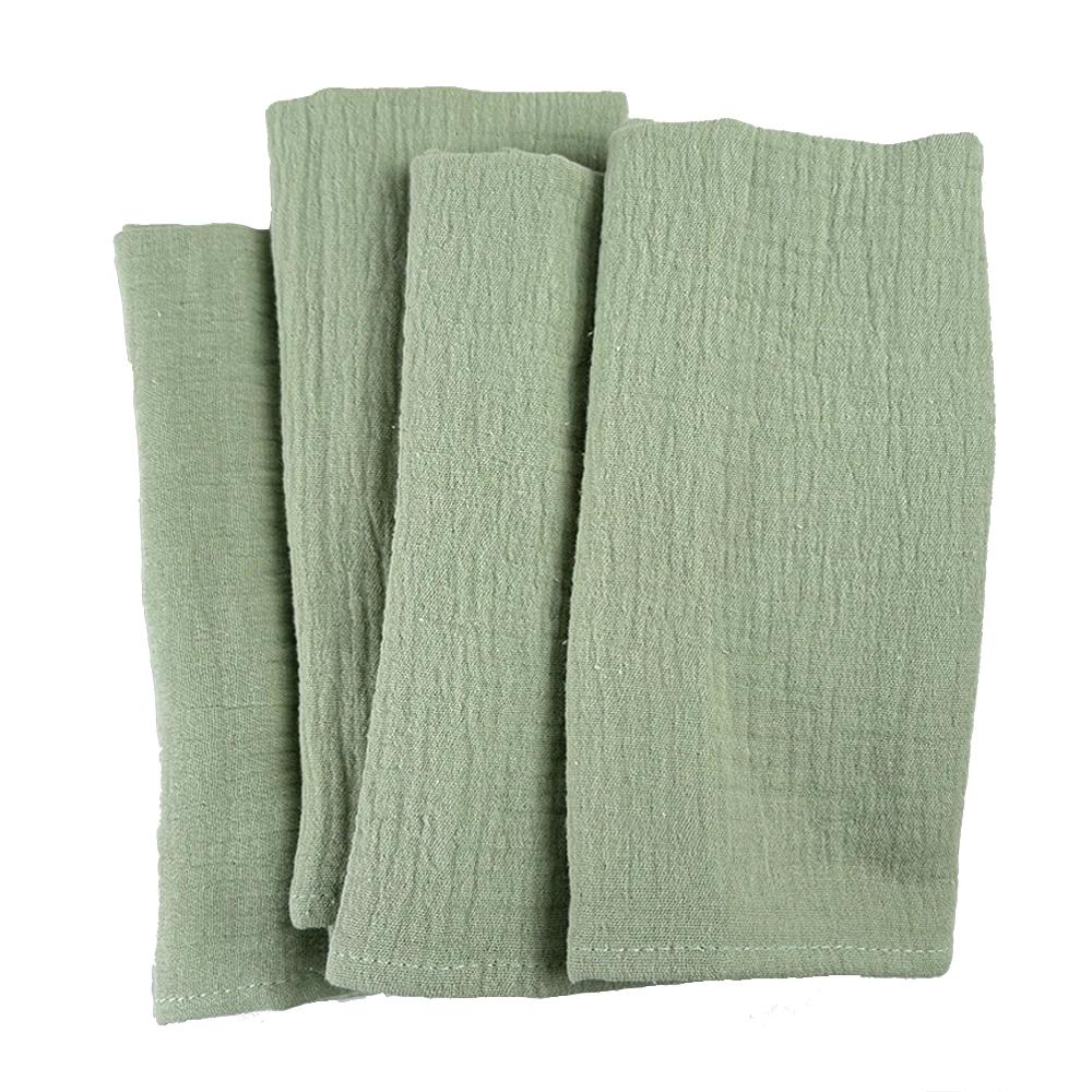 40x40cm Cotton Gauze Cloth Napkins Set of 4 Soft Handmade Double Layer Reusable Dinner Napkin Square for Wedding Party Dinners