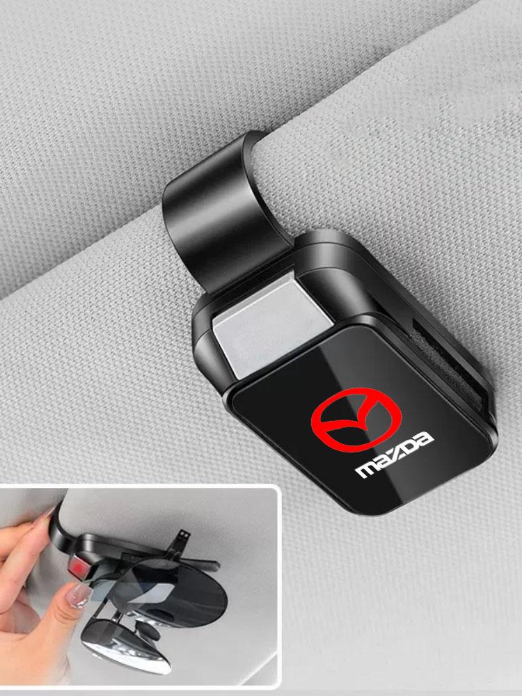 Car Eyeglass Storage Clip Sun Visor Sunglasses Card Holder for Mazda 2 3 5 6 CX5 CX9 CX7 CX4 CX3 CX30 MX5 MX3 BK Accessories FF2