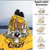 1pc Bugs Bunny Crazy Flannel Throw Blanket Lightweight Soft Warm All Season Blanket for Sofa, Bed, Travel,L1028060