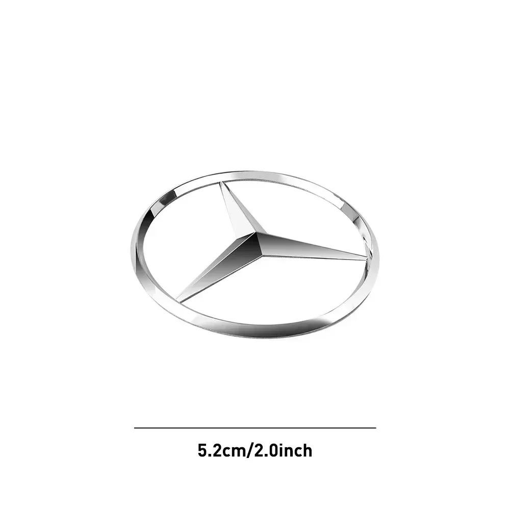 52/58mm Car Steering Wheel Center Stickers STAR Emblem For Mercedes Benz AMG W124 W202 W203 W210 W212 W220 Decal Car Accessories QZ7