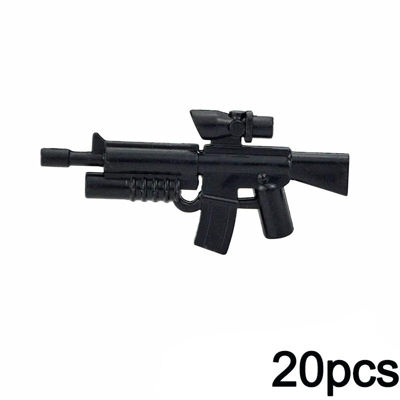 20pcs WW2 Military SWAT Guns Bricks Model Series Guns Assemble Educational MOC Army Building Blocks Soldier Militaries Kid Toys