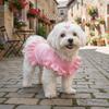 Lotus Leaf Edge Pet Base Dress Soft Comfortable Solid Color Pet Princess Dresses Lover Pattern Doggy Sleeveless Apparel
