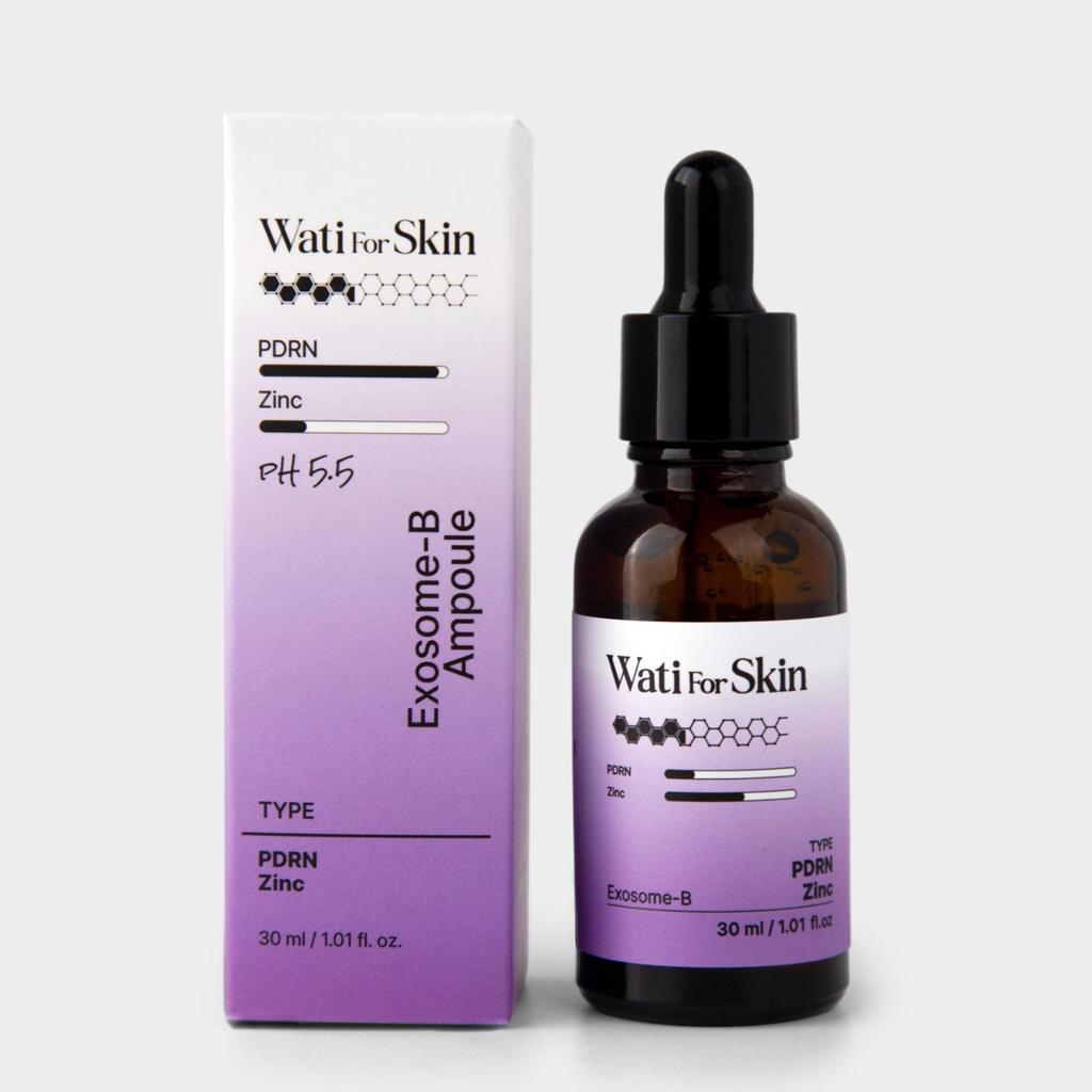Wati for skin PDRN Zinc Biome Exosome-B Ampoule 30ml (3pcs Set) - Skin Barrier Soothing & Elasticity Care Serum