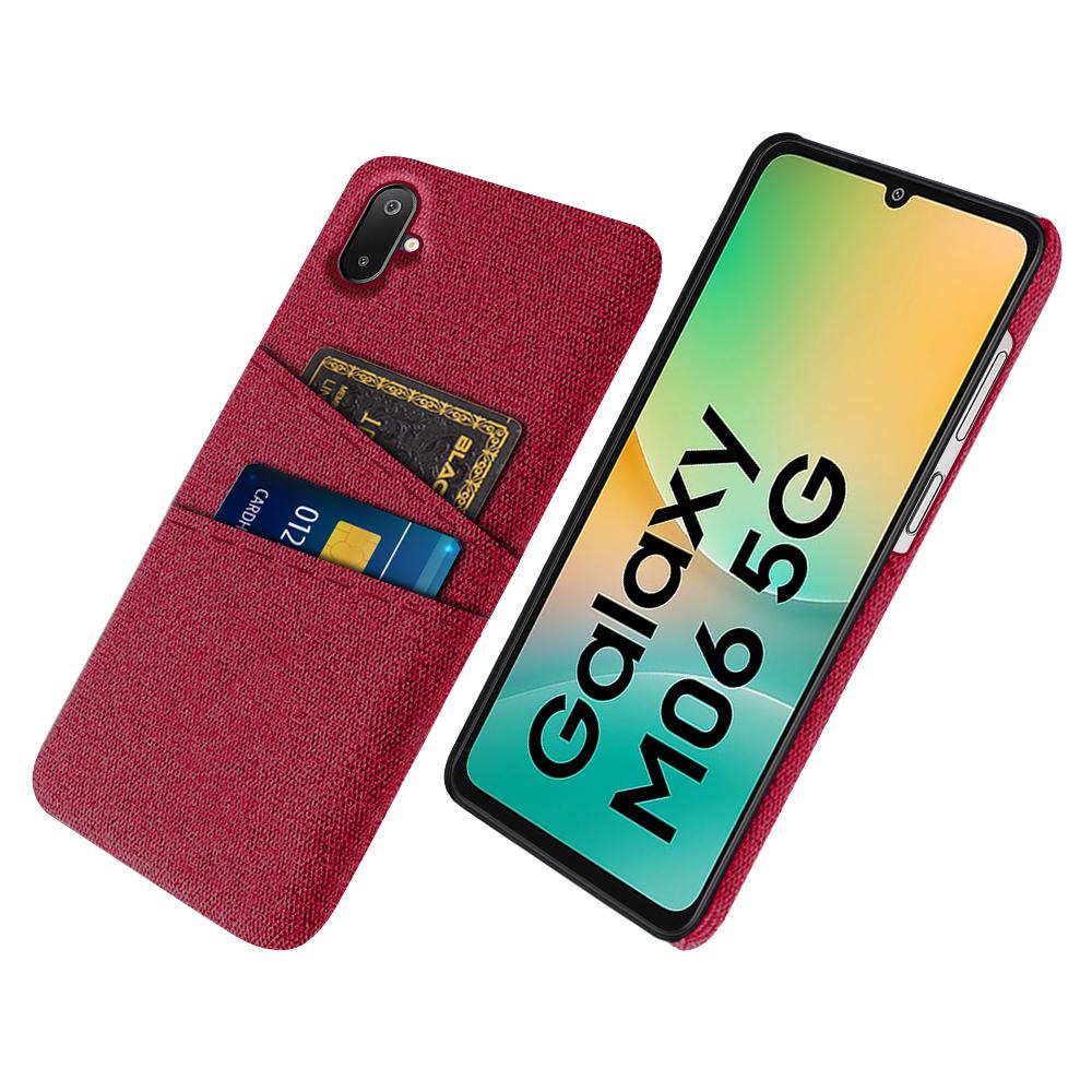 For Samsung Galaxy A06 5G/M06 5G Case Cloth+Hard PC Phone Cover with Dual Card Slots
