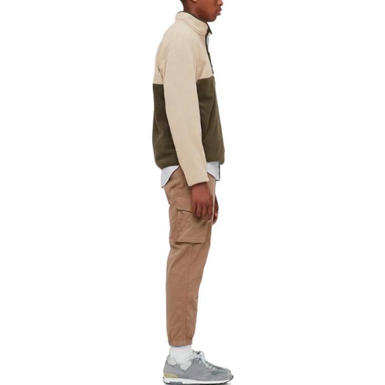 Uniqlo Color Block Half Zip Pullover Long Sleeve Sweatshirt Men Sweatshirt Off-White 432109-30