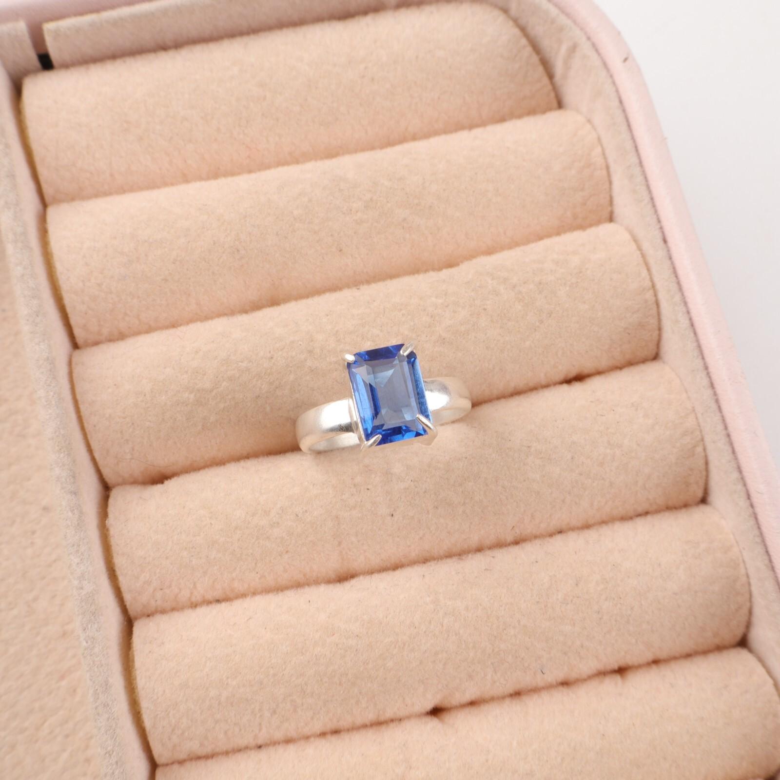 

Натуральный Танзанит Драгоценный Камень 925 Стерлинговое Серебро Ювелирное Кольцо для Подарка на День Рождения RR-30-9 7