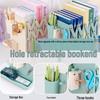 Telescopic Metal Book Stand with Pencil Case for Office Desktop Storage
