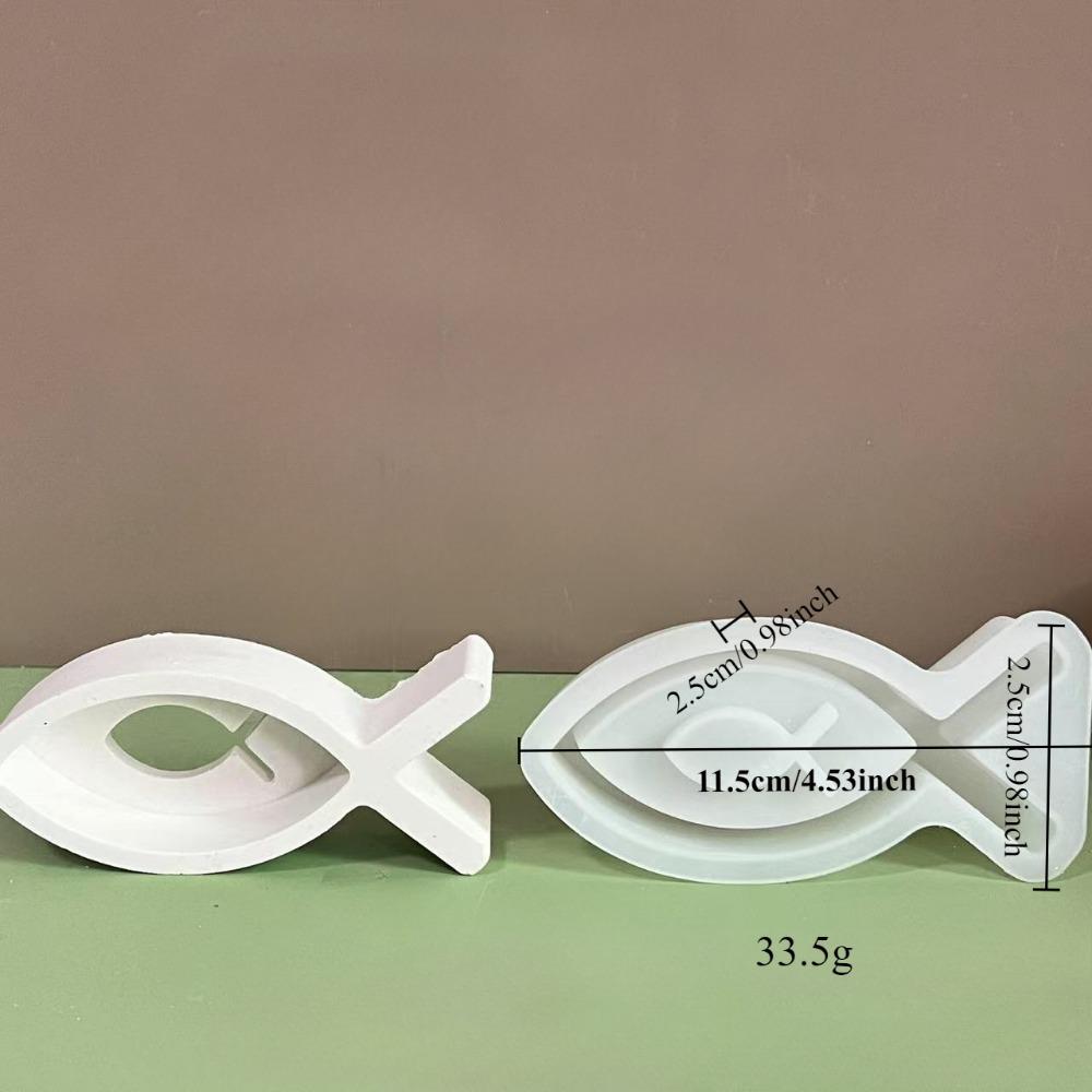 Reusable Jesus Fish Candle Holder Non-Sticky Candlestick Mold Jesus Fish Silicone Mold Soaps Model