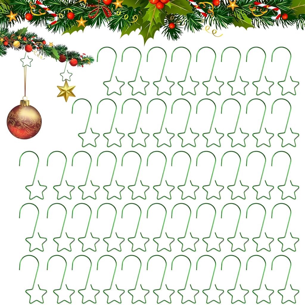 20 Stück Christbaumschmuckhaken(2,0 Zoll) für Weihnachtsbaum Heimparty Dekorationen Metall Weihnachtsdekoration Haken, Festliche Ornamente