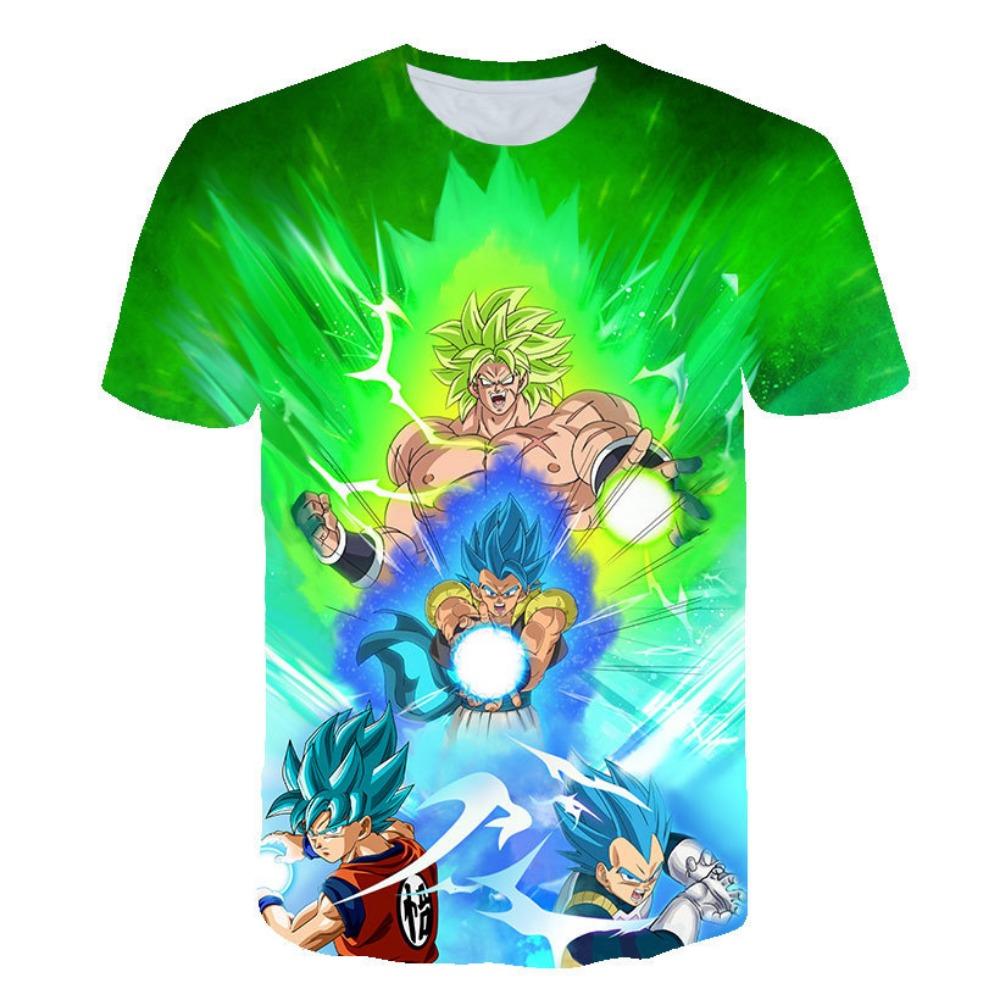 Children's Dragon Ball Series 3D Digital Printed Boys' Casual and Comfortable Round Neck Short Sleeved T-shirt