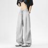 American fashion trendy brand outdoor tooling casual pants men's trend versatile loose wide-leg straight lace-up long pants