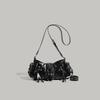 Cross-border 2025 New Rivet Handbag, Niche Design, Trendy Oil Wax Leather Shoulder Bag for Commuting, Crossbody Biker Bag