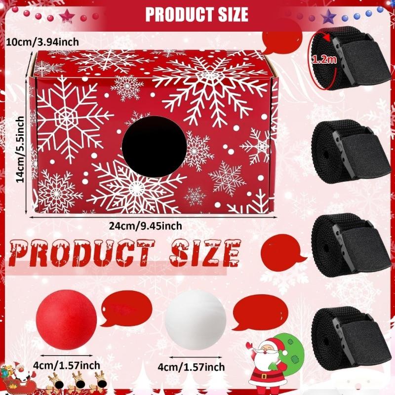Multiplayer Group Game for Christmas Parties Hip Shaking Fun Activity Exercise Coordination Portable Design Includes belt 10 Red and 10 White globes