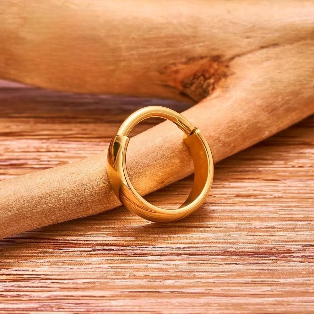 Round Titanium Hoop Earring Silver Earlobe Piercing Jewelry Punk Cartilage Circle Earring  Women