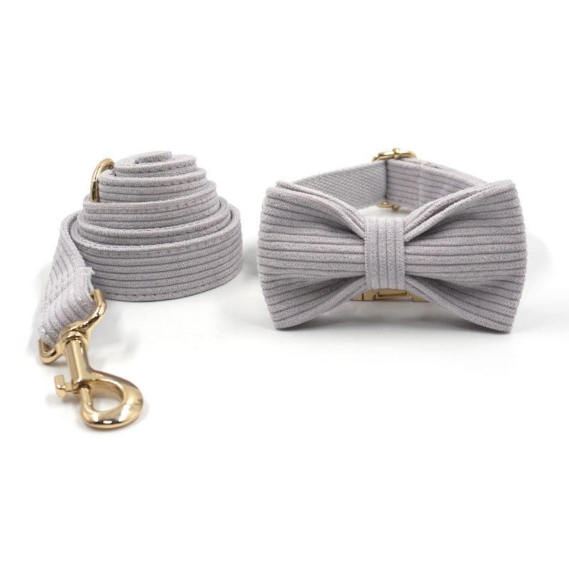 2023 Pet Collar and Leash Set with Engravable Bow Tie Accessory S