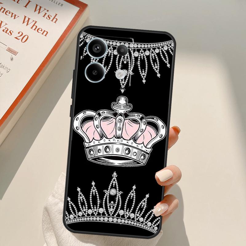Queen King Crown Funda For Xiaomi Redmi Note 14 13 12 10 11 15 Pro Plus Case For Redmi 15C 10C 12C 13C 14C 15