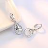 New Trendy Opal Stone Flower Silver Color Ladies Drop Earrings Fashion Jewelry for Women Valentines Day Gifts