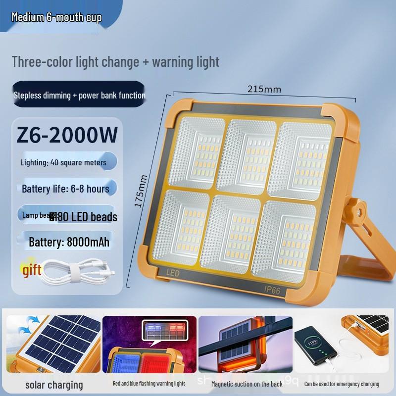 Solar-Powered LED Outdoor Stall Light - Emergency Lighting with Long Battery Life