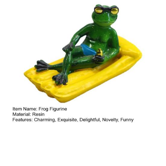 Floating Resin Frog Figurine Funny Frog on A Pool Float Statue for Outdoor Garden