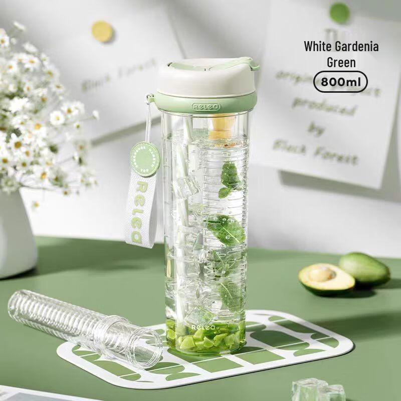 RELEA Tritan Dual-Drink Straw Water Bottle 800ml