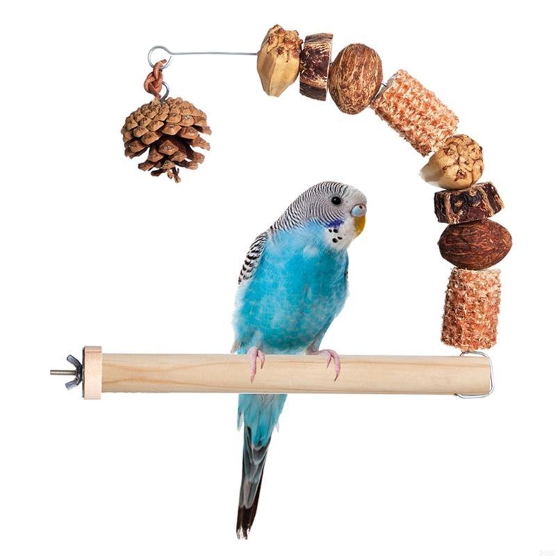 Natural Bird Perch Stand Arched Toy For Parrots And Cockatiels Entertainment